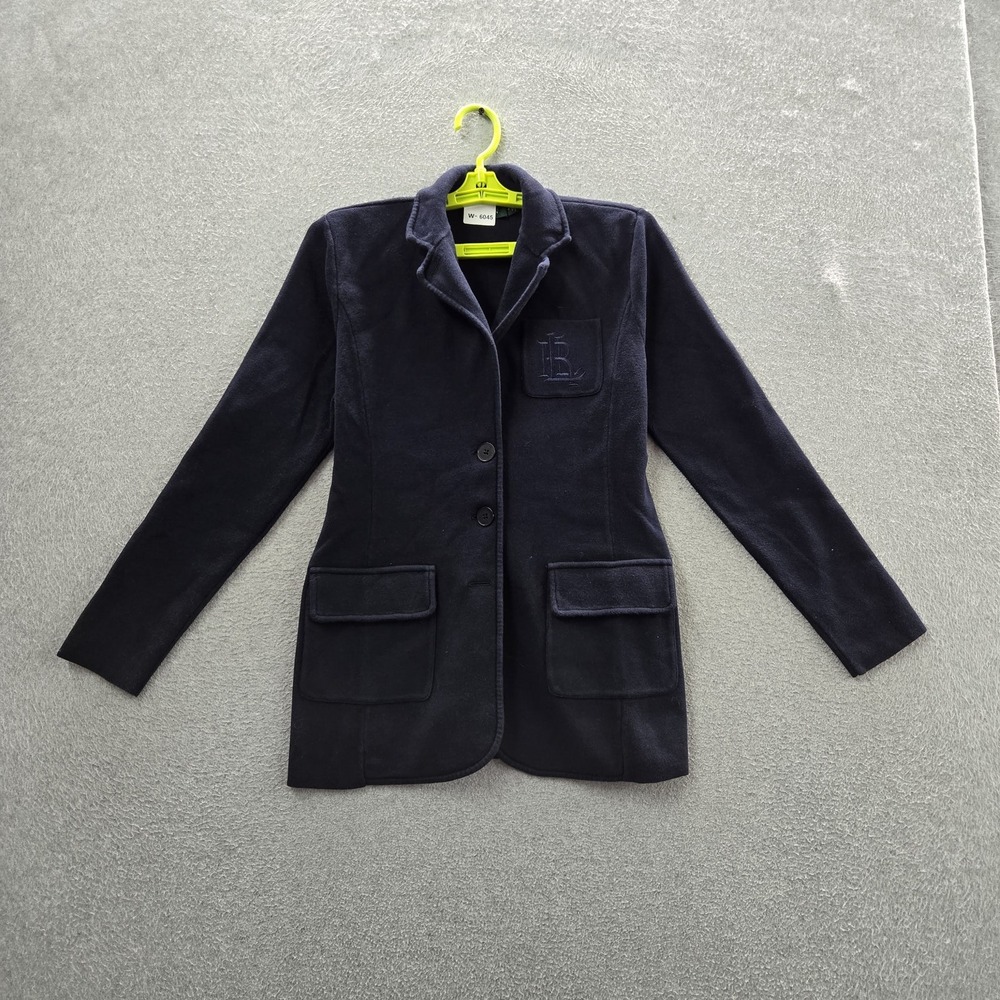 Lauren Ralph Lauren Women Jacket M Navy Cotton Nylon Blazer Sweater